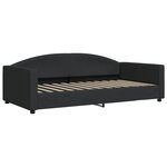 vidaXL Lit de jour avec gigogne et tiroirs noir 100x200 cm tissu