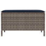 vidaXL Pouf de Jardin Gris et bleu marine 80 x 38 x 42 cm Rotin PE