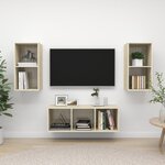 Vidaxl ensemble de meuble tv 3 pièces chêne sonoma aggloméré