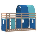 vidaXL Lit superposé sans matelas bleu 80x200 cm bois de pin massif