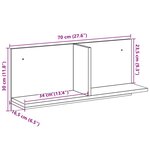 vidaXL Armoire murale 70x16 5x30 cm chêne marron bois d'ingénierie