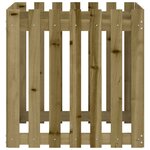 vidaXL Jardinière avec design de clôture 70x70x70 cm pin imprégné