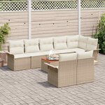 vidaXL Ensemble de canapé de jardin 9 Pièces Beige Poly rotin