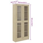 vidaXL Armoire vitrine Chêne sonoma 82 5x30 5x185 cm Bois ingénierie