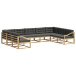 vidaXL Ensemble de canapés d'extérieur 9 Pièces Blanc et anthracite
