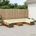 vidaXL Ensembles de canapés avec coussin 11 Pièces Bois d'Acacia Massif