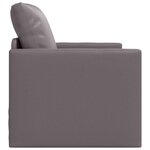 vidaXL Sofa Lit de Sol avec coussin Gris 74 x 77 x 81 cm Faux cuir
