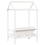 vidaXL Banc avec toit blanc 117 5x70x176 5 cm bois de pin massif