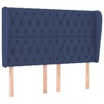 vidaXL Tête de lit avec oreilles Bleu 147x23x118/128 cm Tissu