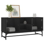 vidaXL Meuble TV avec portes en verre noir 102x37x50 cm