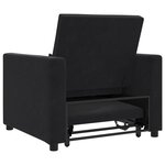 vidaXL Canapé-lit escamotable simple Noir 90 x 165 x 87 cm Velours
