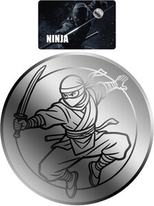 Monnaie NINJA 1/500 Oz Platine 25$ Liberia 2026