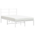 vidaXL Cadre de lit métal sans matelas et tête de lit blanc 120x200 cm