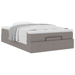 VidaXL Cadre de lit ottoman avec matelas taupe 120x190 cm tissu