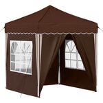 vidaXL Tente de fête pop-up 195 x 195 x 245 cm Marron Tissu Oxford