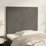vidaXL Têtes de lit 2 Pièces Gris foncé 80x5x78/88 cm Velours