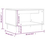 vidaXL Table basse chêne fumé 60x50x40 cm bois d'ingénierie