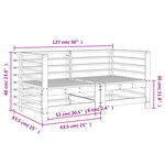 vidaXL Canapés d'angle de jardin 2 Pièces gris bois de pin massif