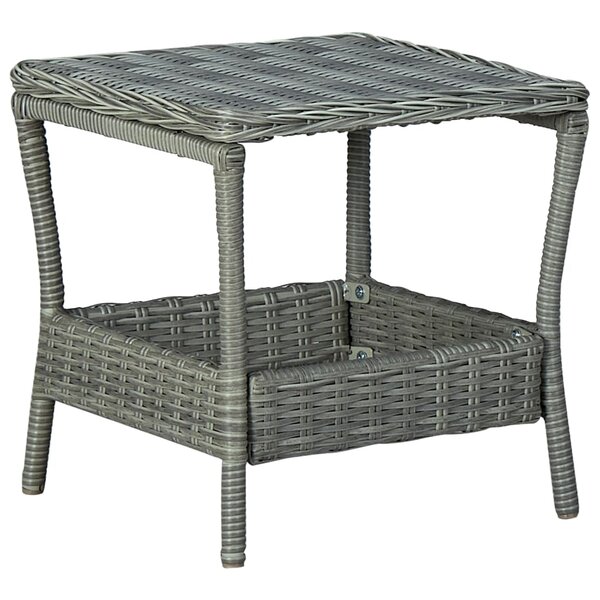 vidaXL Table de jardin Gris clair 45x45x46 5 cm Résine tressée
