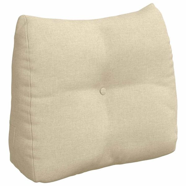 vidaXL Coussin de Dos Crème 60 x 24 x 50 cm tissu