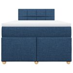 vidaXL Sommier à lattes de lit avec matelas Bleu 120x200 cm Tissu