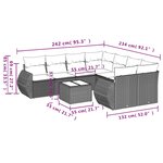 vidaXL Salon de jardin avec coussins 9 Pièces beige résine tressée