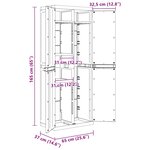 vidaXL Armoire de rangement d'extérieur noir 65x37x165 cm PP
