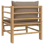 vidaXL Canapé de jardin avec coussins taupe bambou