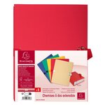 Chemise Dos Extensible Papier 24x32cm - Filmée Par 5 - Rouge - X 25 - Exacompta