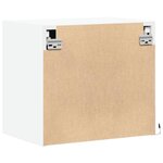 vidaXL Table de chevet murale avec lumières LED blanc