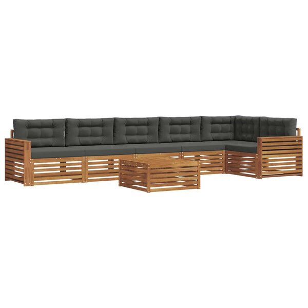 vidaXL Ensemble de canapés d'extérieur 7 Pièces Naturel et Anthracite