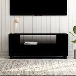 Vidaxl meuble tv noir 120x35x48 cm bois d'ingénierie