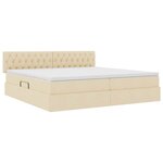 vidaXL Lit avec rangement et matelas avec matelas Crème 200 x 200 cm