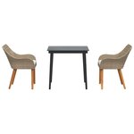 vidaXL Ensemble de salle à manger pour jardin 3 Pièces Beige polyrotin