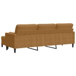 vidaXL Canapé à 3 places avec repose-pieds Marron 210 cm Velours