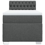 vidaXL Sommier à lattes de lit et matelas Gris foncé 90x190 cm Tissu