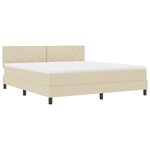 vidaXL Lit boxspring avec matelas Crème 180 x 200 cm tissu