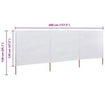 vidaXL Paravent 3 panneaux Tissu 400 x 120 cm Blanc