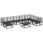 Ensemble de canapé de jardin avec coussin 9 Pièces Noir Aluminium