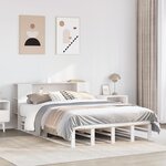 vidaXL Lit bibliothèque sans matelas blanc 120x190 cm bois massif