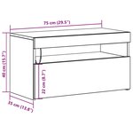 vidaXL Meuble TV 2 Pièces Noir 75 x 35 x 40 cm Bois d'ingénierie
