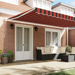 vidaXL Auvent Rétractable Orange et marron 500 × 300 cm Tissu et Métal