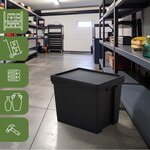 Pack and Move - Lot 5 Boîtes Stockage Plastique - 29 x 38 5 x 31 cm - 380KG Max - Stockage  Outils  Bricolage - Ultra Résistant - Réutilisable - 24L