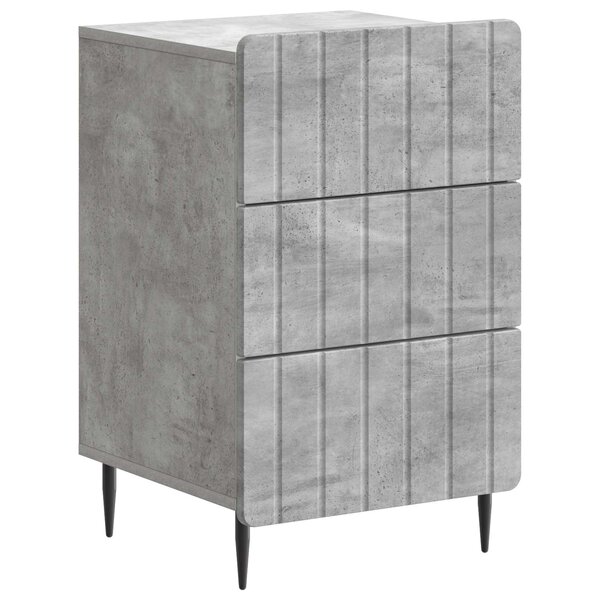 vidaXL Cabinet de chevet Gris béton 43 x 41 x 68 cm Bois d'ingénierie