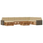 vidaXL Ensemble de canapés d'extérieur 9 pc Naturel et Beige