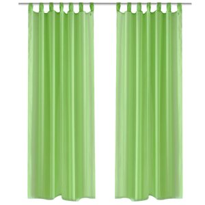vidaXL Rideau fin Vert pomme 140x175 cm 2 Pièces