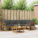 vidaXL Ensemble de canapés d'extérieur 6 Pièces Naturel et Anthracite