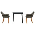 vidaXL Ensemble de salle à manger pour jardin 3 Pièces Gris polyrotin