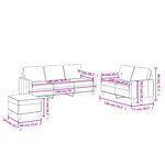 vidaXL Ensemble de canapés 3 Pièces avec coussins Crème Similicuir