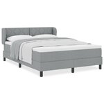 Lit Box Spring vidaXL avec Matelas Grise Clair 140x190 cm en Tissu